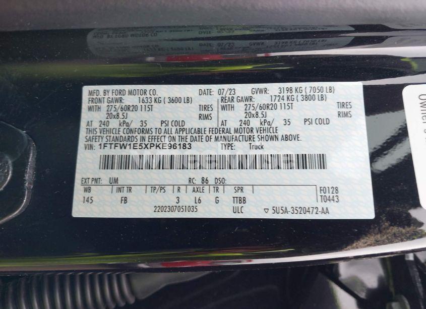 Photo 9 of 2023 Ford F-150 XLT (VIN 1FTFW1E5XPKE96183)