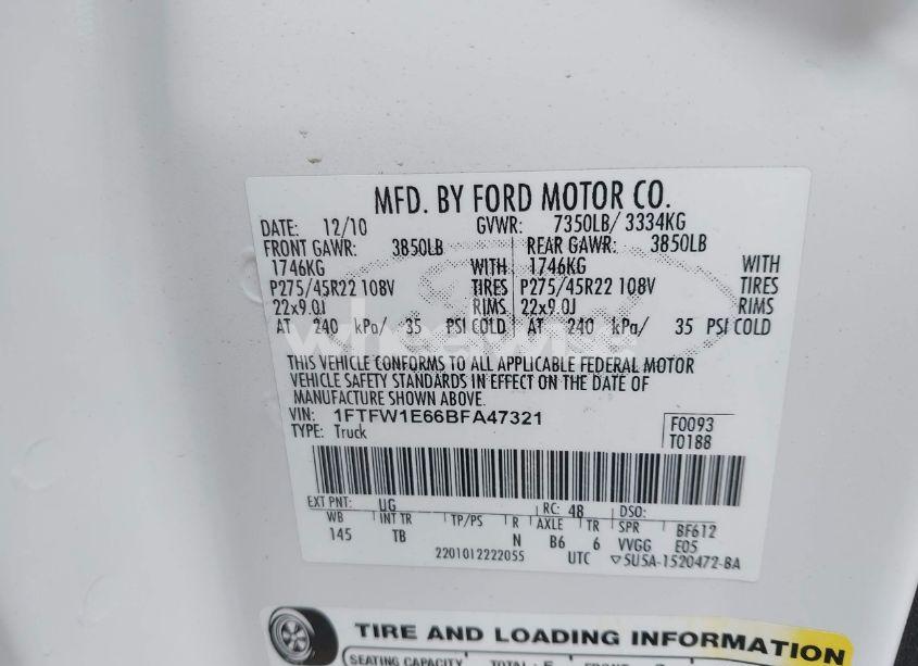 Photo 9 of 2011 Ford F-150 LARIAT LIMITED (VIN 1FTFW1E66BFA47321)