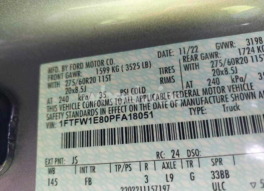 Photo 9 of 2023 Ford F-150 XLT (VIN 1FTFW1E80PFA18051)