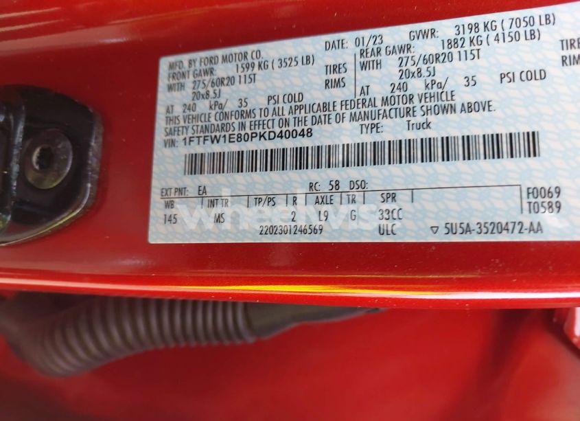 Photo 9 of 2023 Ford F-150 XLT (VIN 1FTFW1E80PKD40048)