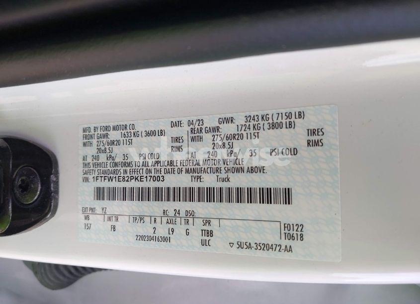 Photo 9 of 2023 Ford F-150 XLT (VIN 1FTFW1E82PKE17003)