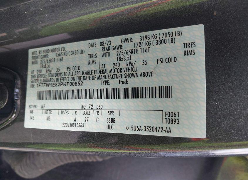 Photo 9 of 2023 Ford F-150 XLT (VIN 1FTFW1E82PKF00852)