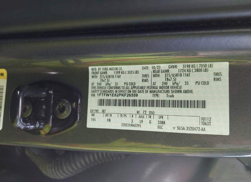 Photo 9 of 2023 Ford F-150 LARIAT (VIN 1FTFW1E82PKF26559)