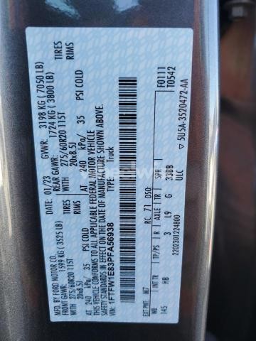 Photo 10 of 2023 FORD F150 SUPERCREW (VIN 1FTFW1E83PFA56938)