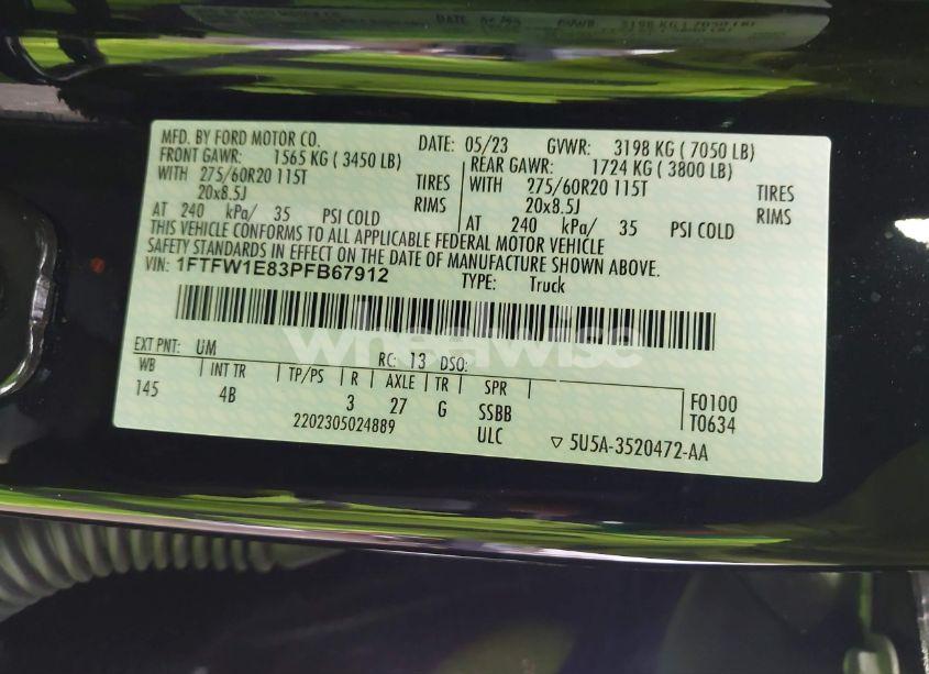 Photo 9 of 2023 Ford F-150 XLT (VIN 1FTFW1E83PFB67912)