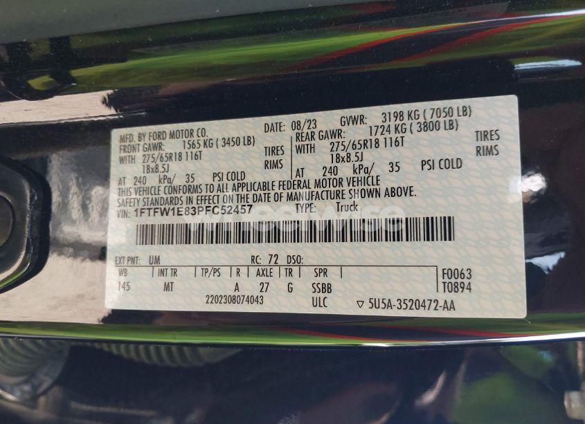 Photo 9 of 2023 Ford F-150 XLT (VIN 1FTFW1E83PFC52457)