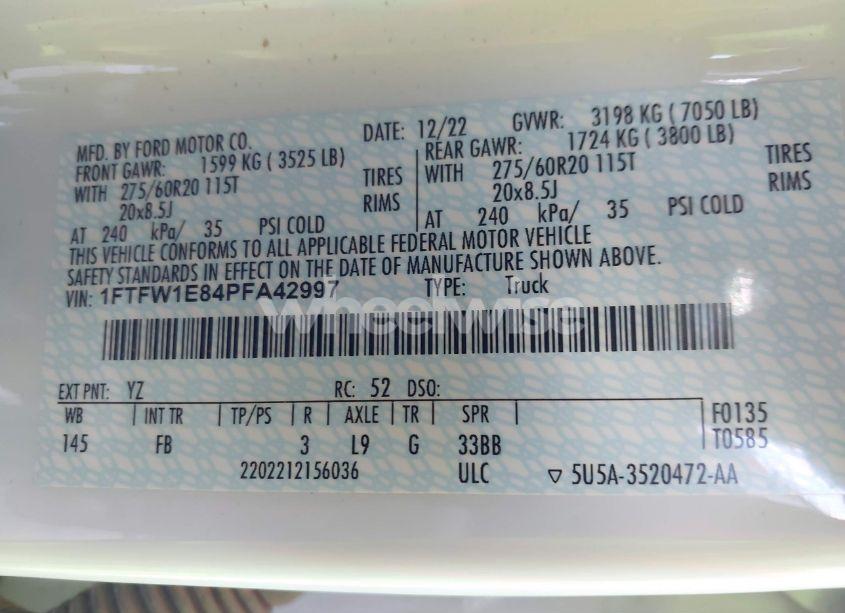 Photo 9 of 2023 Ford F-150 XLT (VIN 1FTFW1E84PFA42997)