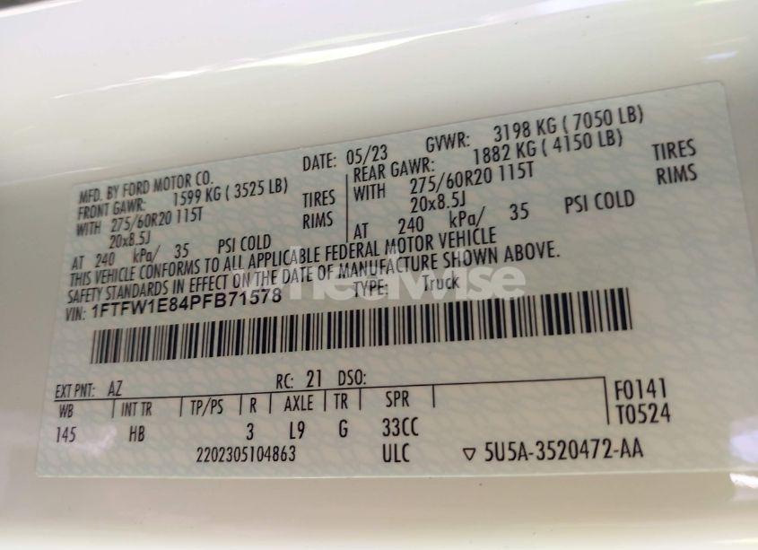 Photo 9 of 2023 Ford F-150 LARIAT (VIN 1FTFW1E84PFB71578)