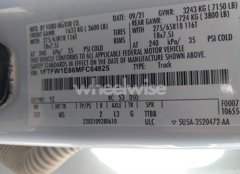 Photo 9 of 2021 Ford F-150 XLT (VIN 1FTFW1E86MFC64825)