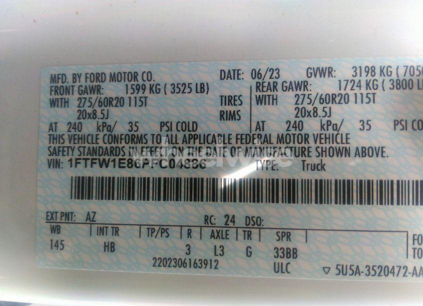 Photo 9 of 2023 Ford F-150 LARIAT (VIN 1FTFW1E86PFC04886)