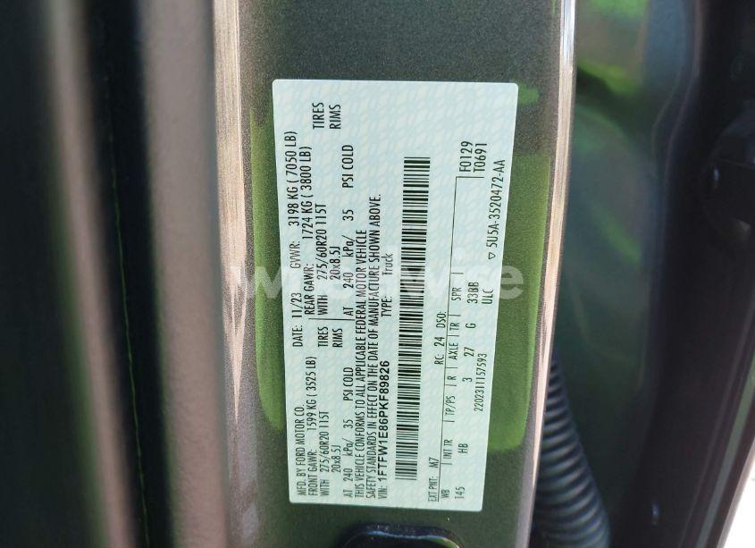 Photo 9 of 2023 Ford F-150 LARIAT (VIN 1FTFW1E86PKF89826)