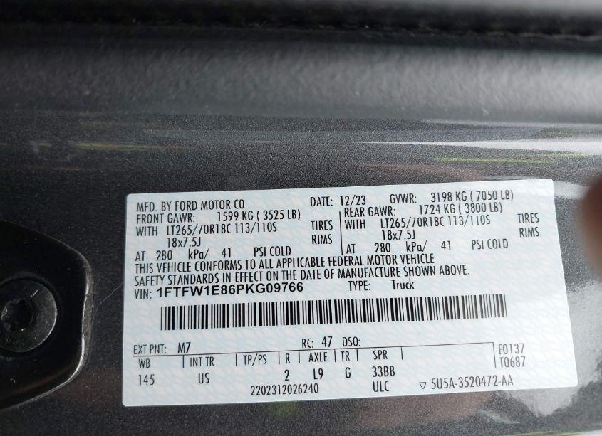 Photo 9 of 2023 Ford F-150 XLT (VIN 1FTFW1E86PKG09766)