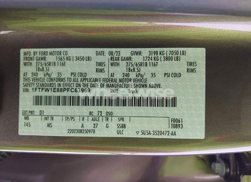 Photo 9 of 2023 Ford F-150 XLT (VIN 1FTFW1E88PFC63969)