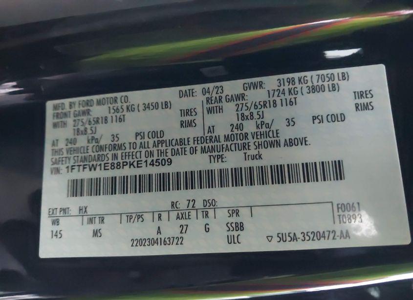 Photo 9 of 2023 Ford F-150 XLT (VIN 1FTFW1E88PKE14509)