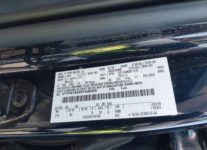 Photo 9 of 2023 Ford F-150 KING RANCH (VIN 1FTFW1E89PFA86509)