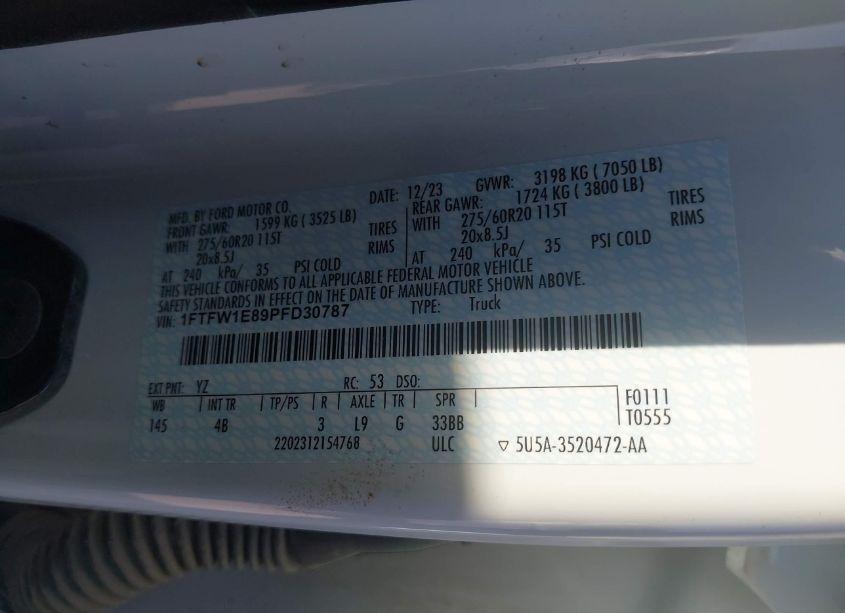 Photo 9 of 2023 Ford F-150 XLT (VIN 1FTFW1E89PFD30787)