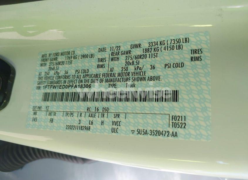 Photo 9 of 2023 Ford F-150 XLT (VIN 1FTFW1ED0PFA18306)