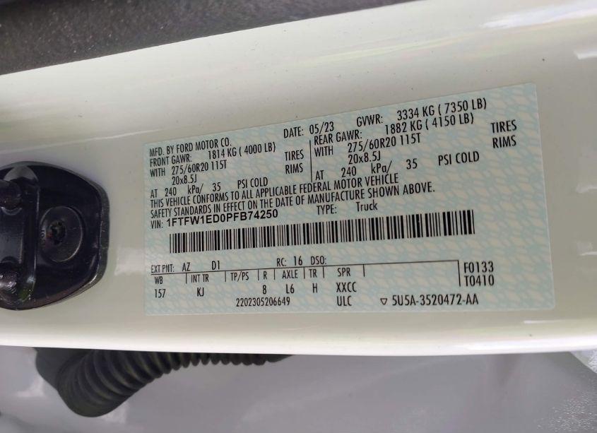 Photo 9 of 2023 Ford F-150 KING RANCH (VIN 1FTFW1ED0PFB74250)