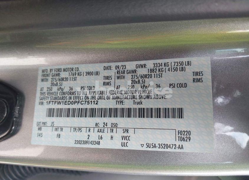 Photo 9 of 2023 Ford F-150 XLT (VIN 1FTFW1ED0PFC75112)