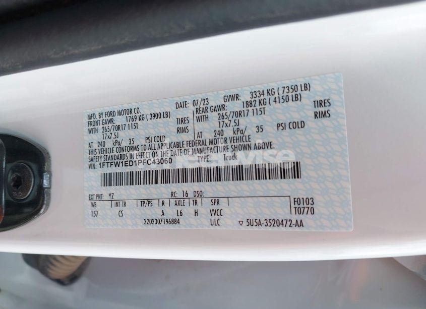 Photo 9 of 2023 Ford F-150 XL (VIN 1FTFW1ED1PFC43060)