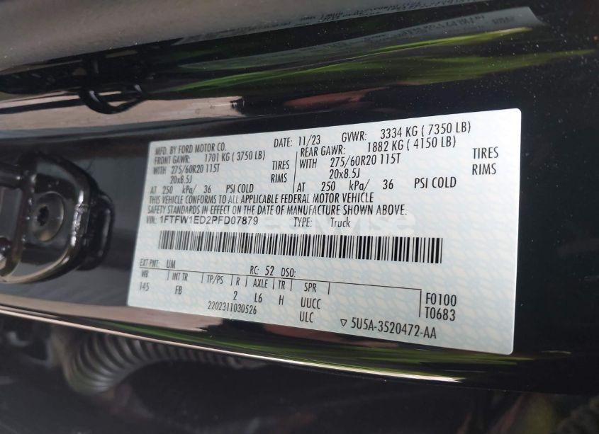 Photo 9 of 2023 Ford F-150 XLT (VIN 1FTFW1ED2PFD07879)