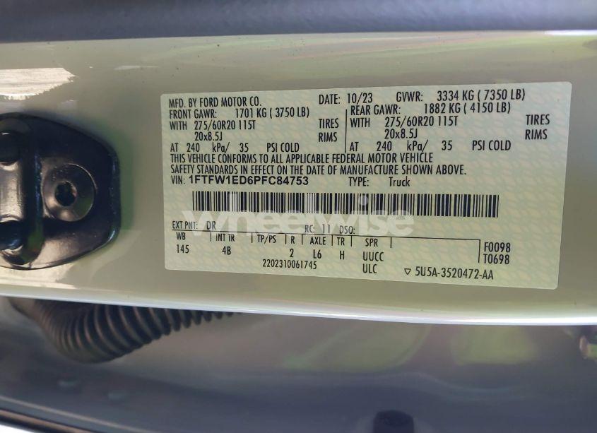 Photo 9 of 2023 Ford F-150 XLT (VIN 1FTFW1ED6PFC84753)