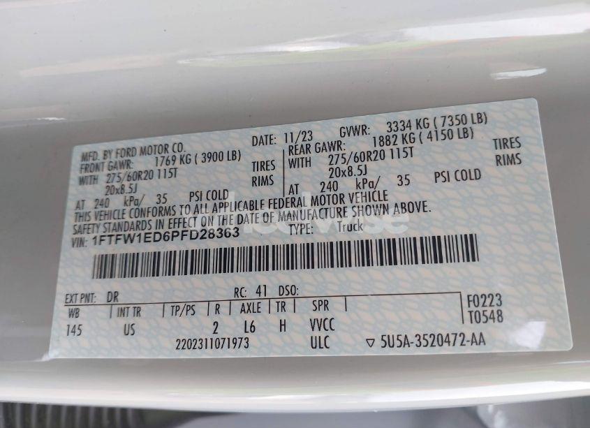 Photo 9 of 2023 Ford F-150 XLT (VIN 1FTFW1ED6PFD28363)