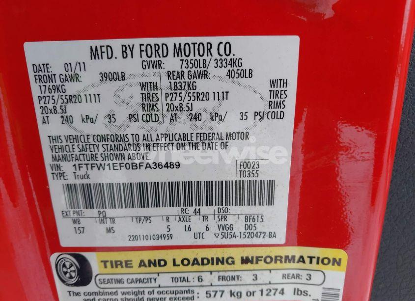 Photo 9 of 2011 Ford F-150 XLT (VIN 1FTFW1EF0BFA36489)