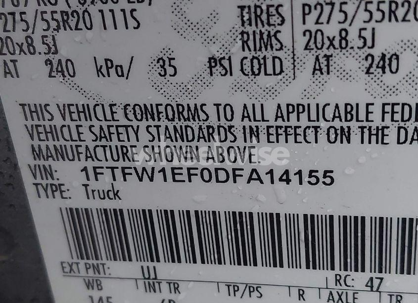 Photo 9 of 2013 Ford F-150 FX4 (VIN 1FTFW1EF0DFA14155)