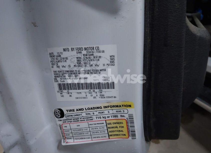 Photo 9 of 2013 Ford F-150 XLT (VIN 1FTFW1EF0DFB03241)