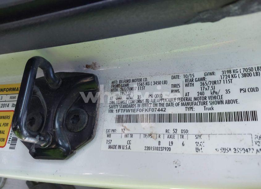 Photo 9 of 2015 Ford F-150 XL (VIN 1FTFW1EF0FKF07442)