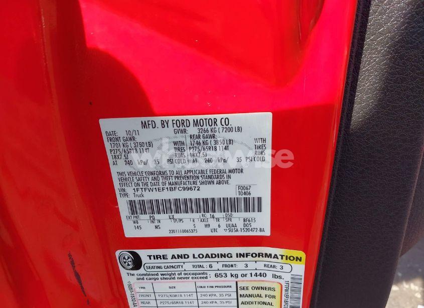 Photo 9 of 2011 Ford F-150 XLT (VIN 1FTFW1EF1BFC99672)