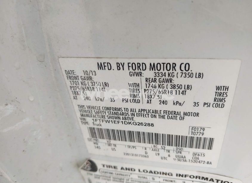 Photo 9 of 2013 Ford F-150 XLT (VIN 1FTFW1EF1DKG26288)