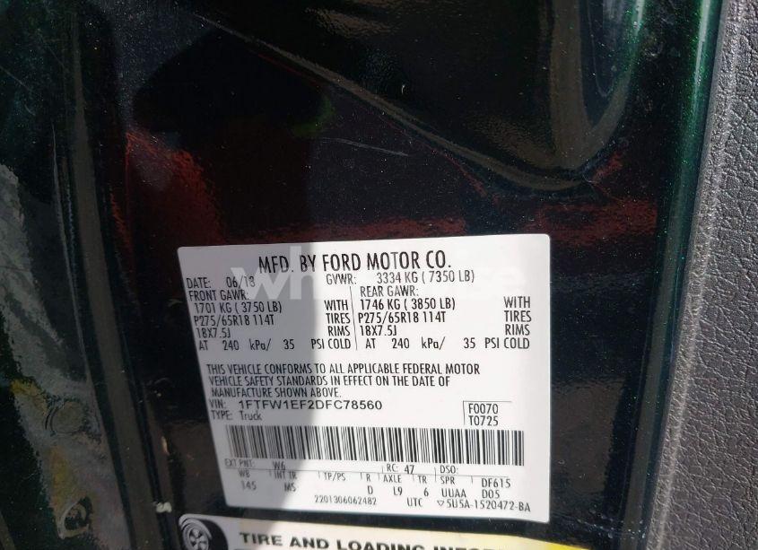 Photo 9 of 2013 Ford F-150 XLT (VIN 1FTFW1EF2DFC78560)