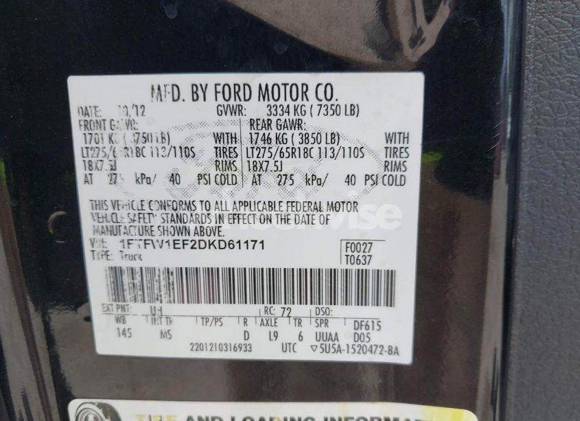 Photo 9 of 2013 Ford F-150 XLT (VIN 1FTFW1EF2DKD61171)