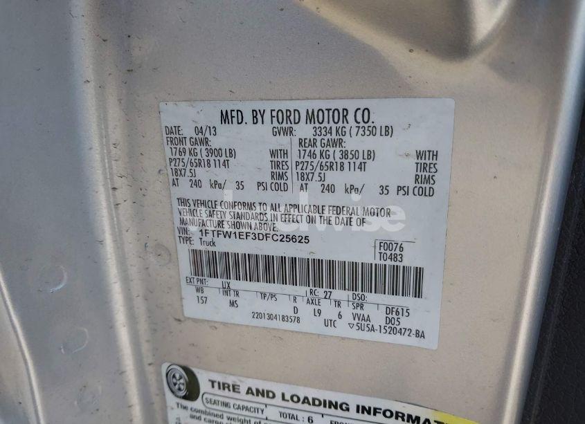 Photo 9 of 2013 Ford F-150 XLT (VIN 1FTFW1EF3DFC25625)