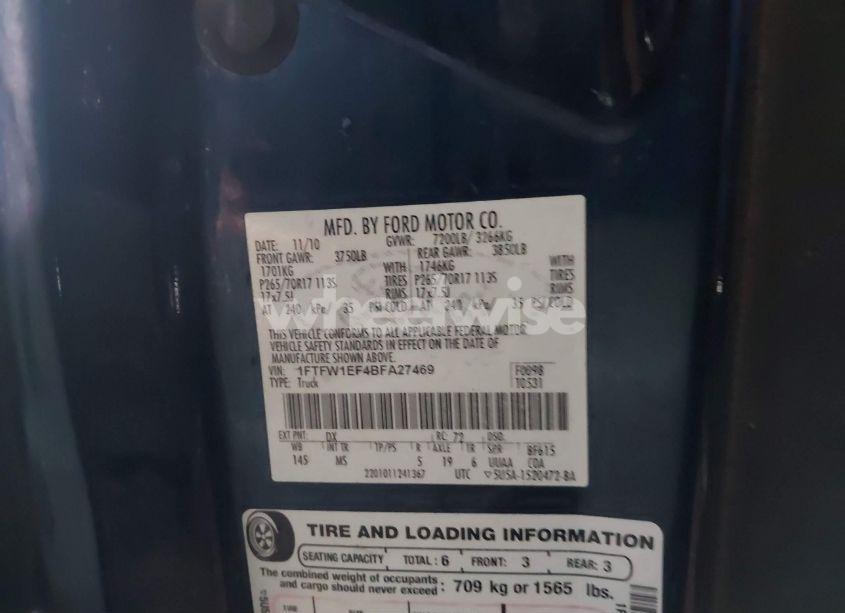 Photo 9 of 2011 Ford F-150 XLT (VIN 1FTFW1EF4BFA27469)