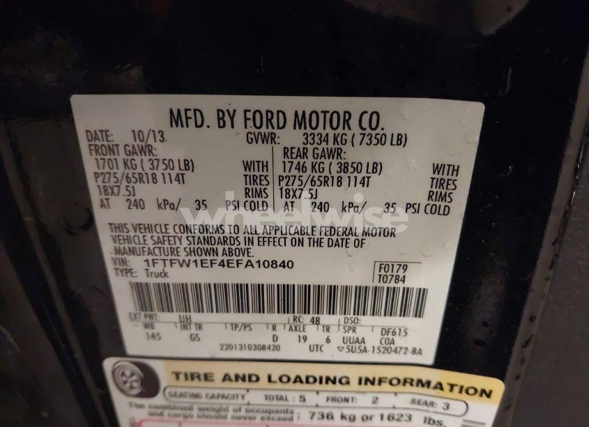 Photo 9 of 2014 Ford F-150 XLT (VIN 1FTFW1EF4EFA10840)