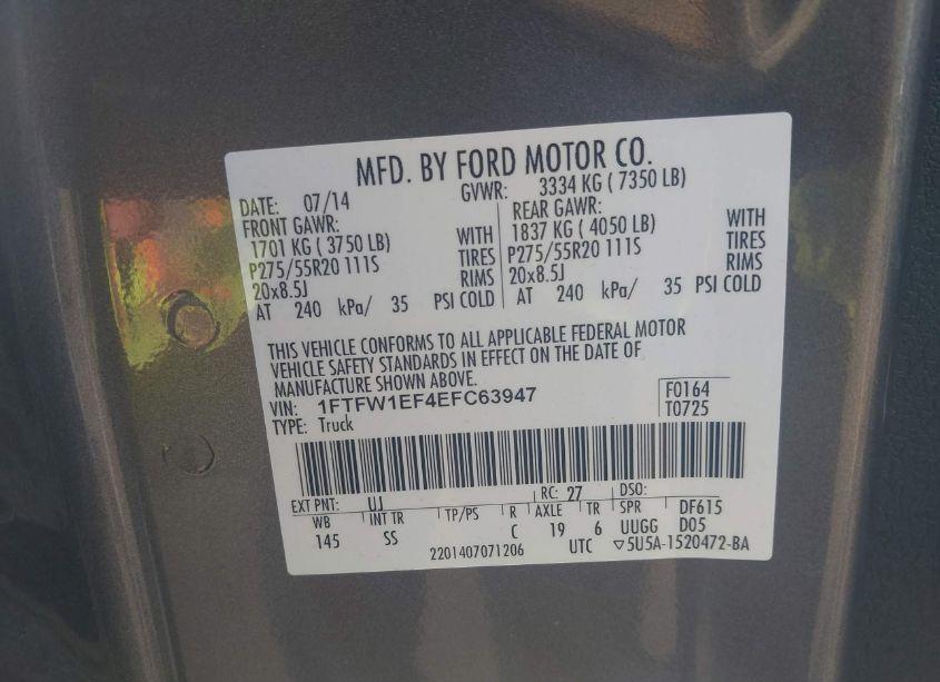 Photo 9 of 2014 Ford F-150 STX (VIN 1FTFW1EF4EFC63947)