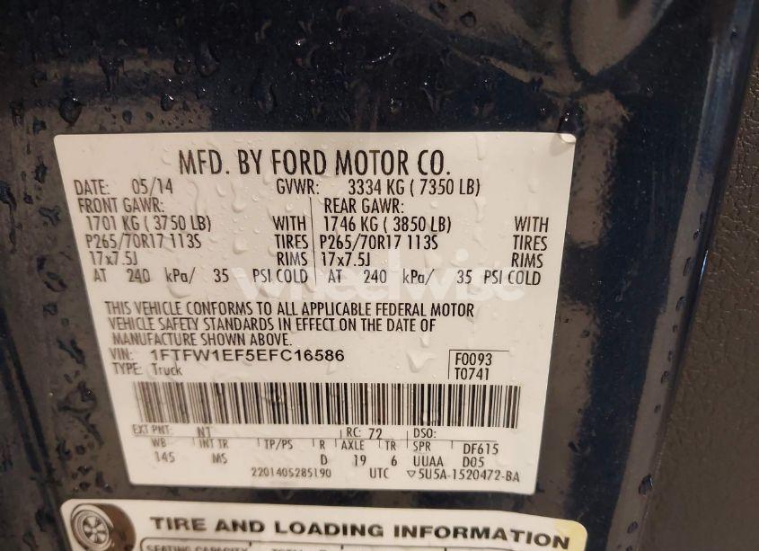 Photo 9 of 2014 Ford F-150 XLT (VIN 1FTFW1EF5EFC16586)