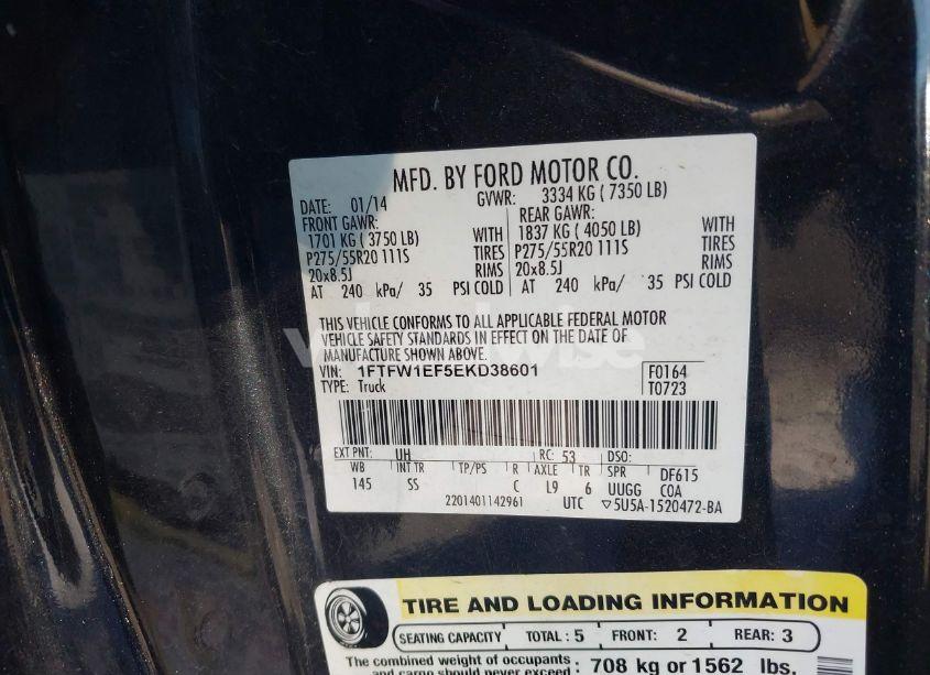 Photo 9 of 2014 Ford F-150 STX (VIN 1FTFW1EF5EKD38601)