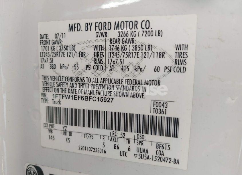 Photo 9 of 2011 Ford F-150 XL (VIN 1FTFW1EF6BFC15927)