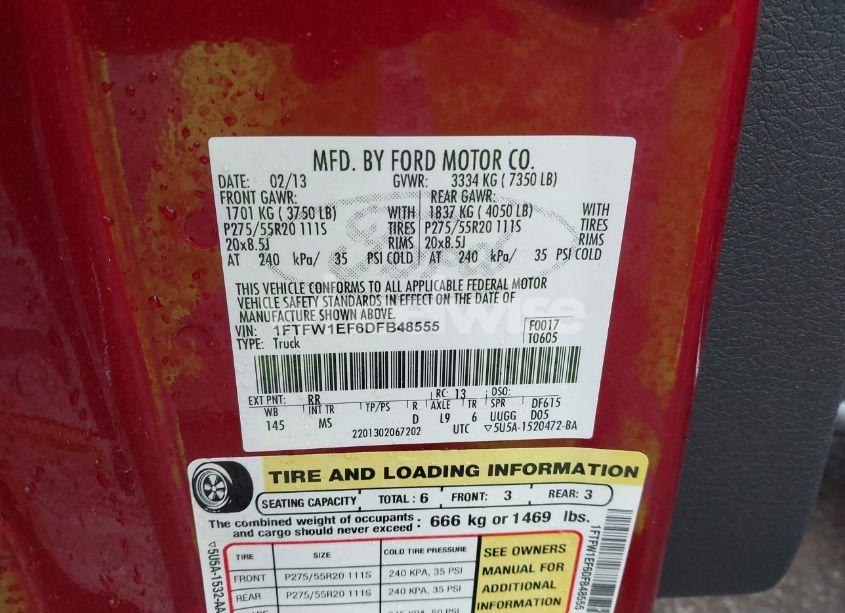 Photo 9 of 2013 Ford F-150 XLT (VIN 1FTFW1EF6DFB48555)