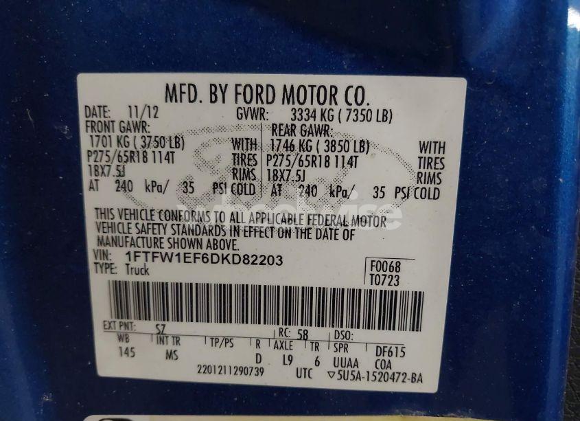 Photo 9 of 2013 Ford F-150 XLT (VIN 1FTFW1EF6DKD82203)