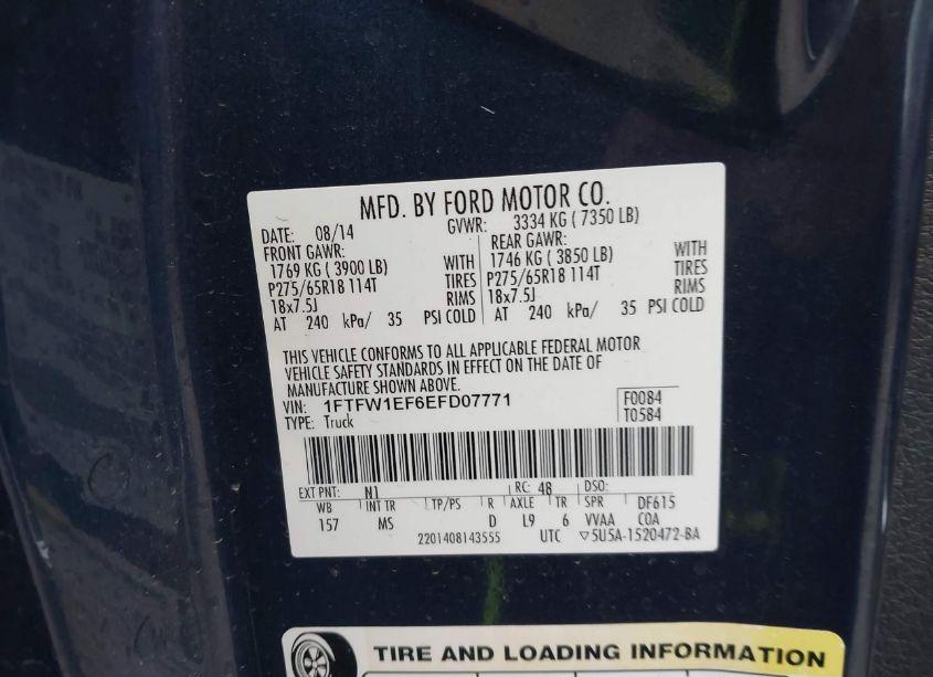 Photo 9 of 2014 Ford F-150 XLT (VIN 1FTFW1EF6EFD07771)