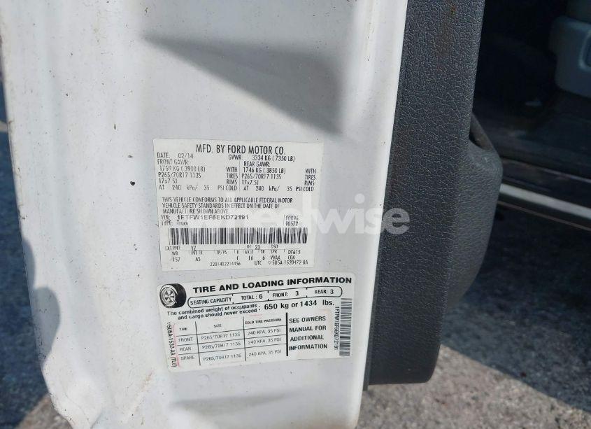 Photo 9 of 2014 Ford F-150 XL (VIN 1FTFW1EF6EKD72191)