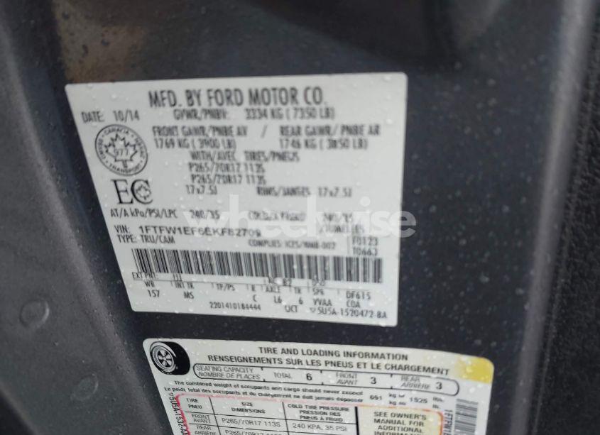 Photo 9 of 2014 Ford F-150 XLT (VIN 1FTFW1EF6EKF82709)