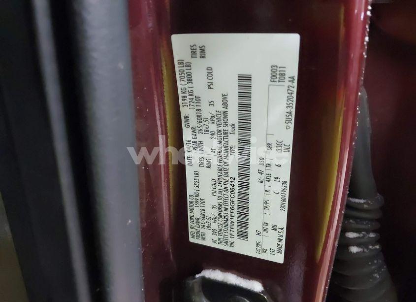 Photo 9 of 2016 Ford F-150 XLT (VIN 1FTFW1EF6GFC06412)