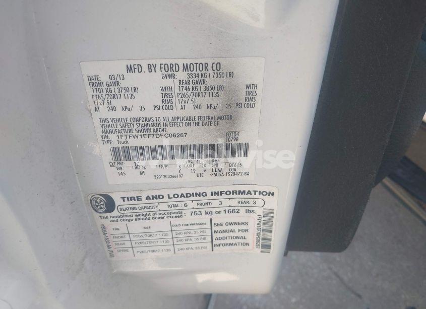 Photo 9 of 2013 Ford F-150 XLT (VIN 1FTFW1EF7DFC06267)