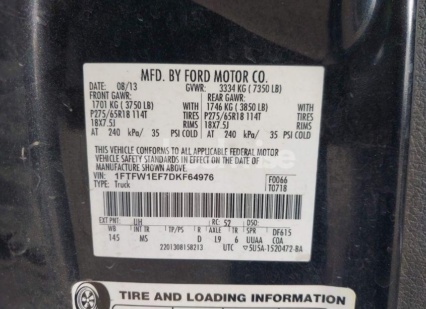 Photo 9 of 2013 Ford F-150 XLT (VIN 1FTFW1EF7DKF64976)